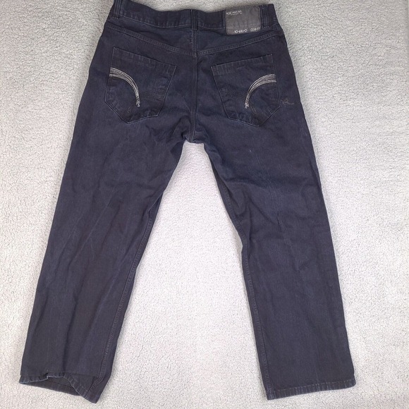 Rocawear‎ Jeans Mens 40x32.5 Blue Dark Wash Denim Straight Leg Cotton Blend - Picture 1 of 16